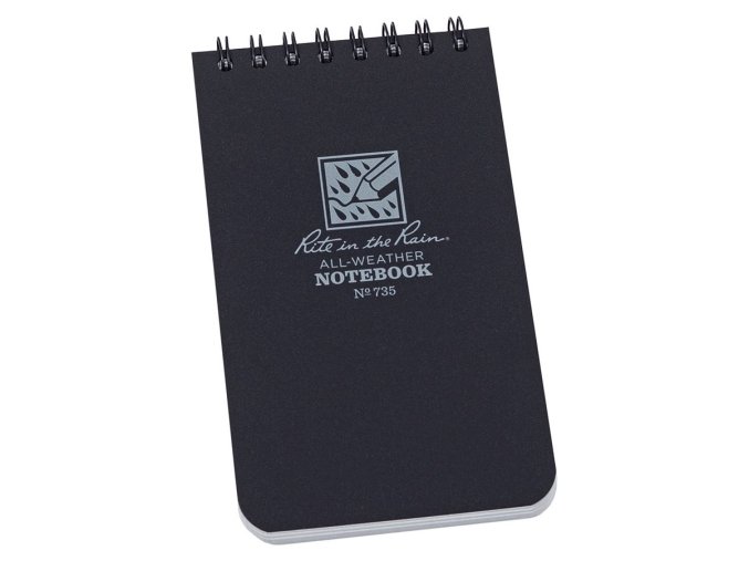 Blok voděodolný TOP-SPIRAL 3x5" notebook malý ČERNÝ