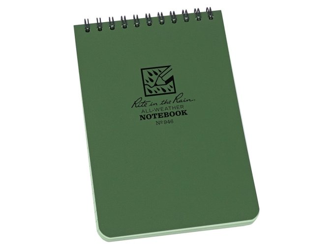 Blok voděodolný spirálový Notebook TOP-SPIRAL 4x6" ZELENÝ