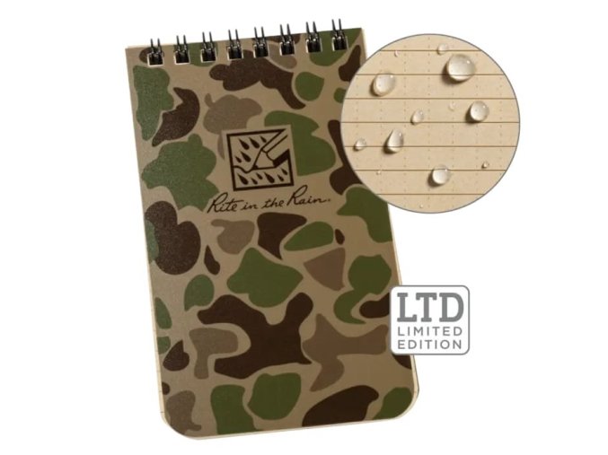 Blok voděodolný TOP-SPIRAL 3x5" notebook malý Duck Camo