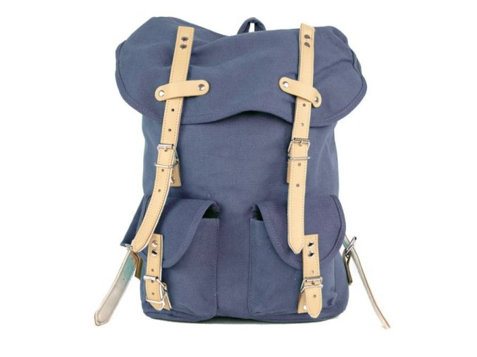 Batoh HIKING 15l s koženými prvky MODRÝ
