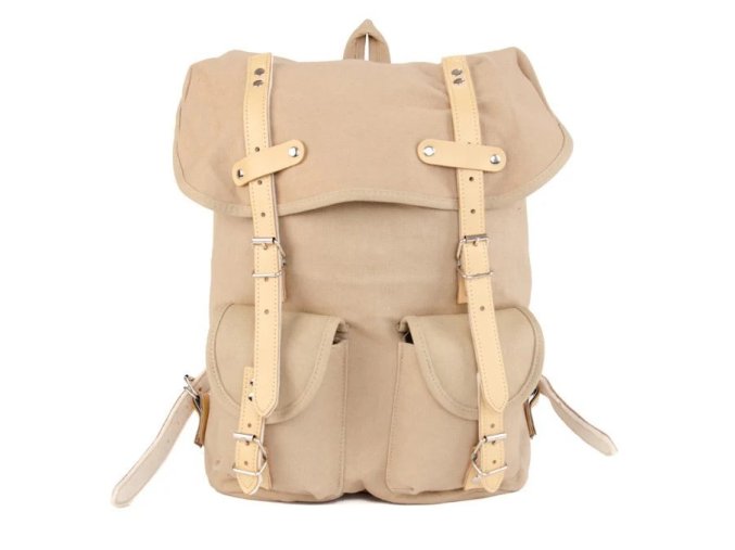 Batoh HIKING 15l s koženými prvky KHAKI