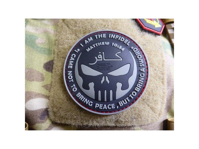Nášivka INFIDEL PUNISHER plast RANGER GREEN/ČERNÁ