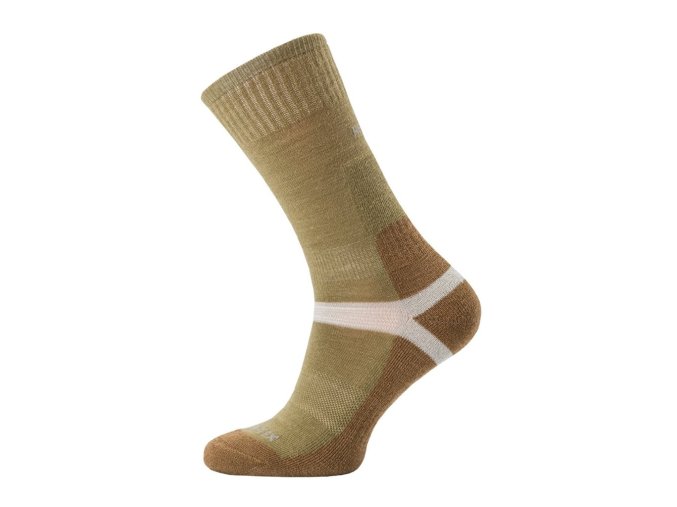 Ponožky MERINO ZELENO/HNĚDÉ