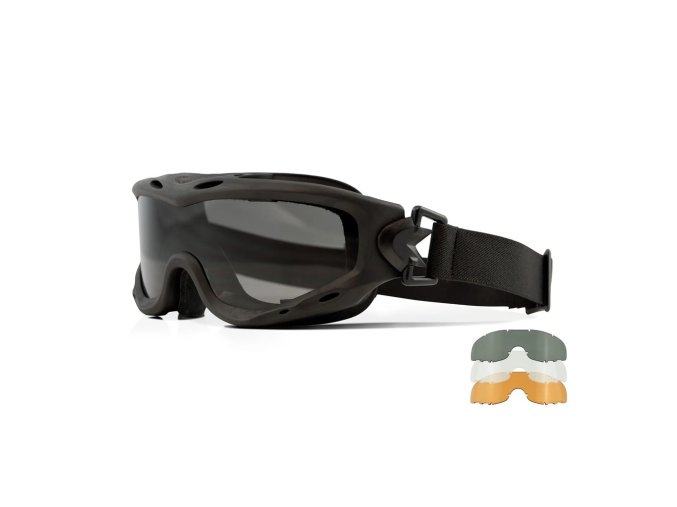 Brýle taktické SPEAR sada 3 skla ČERNÝ rám