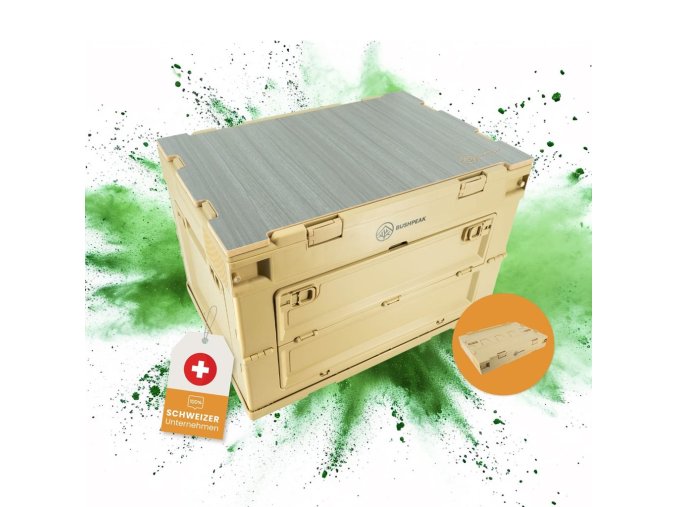 Bedna skládací úložná Flexbox 50L PÍSKOVÁ
