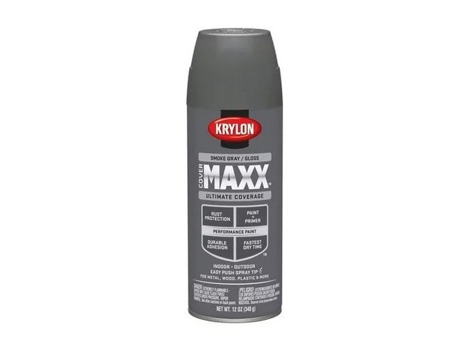 Barva KRYLON COVERMAXX® krycí maskovací ve spreji ŠEDÁ LESKLÁ