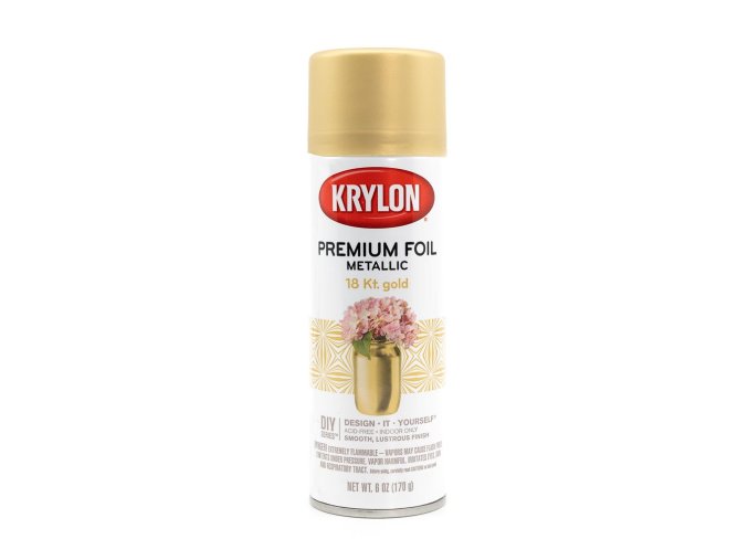 Barva KRYLON Premium Foil metalická ve spreji GOLD-ZLATÁ 18KT