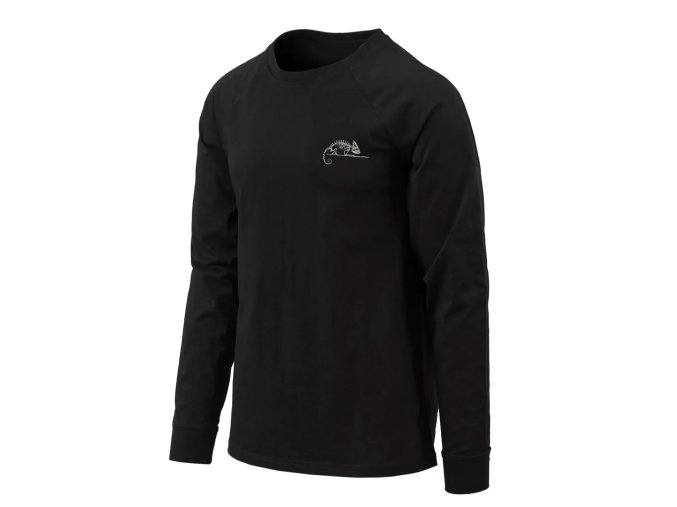 Triko HELIKON-TEX LOGO s dlouhým rukávem ČERNÉ