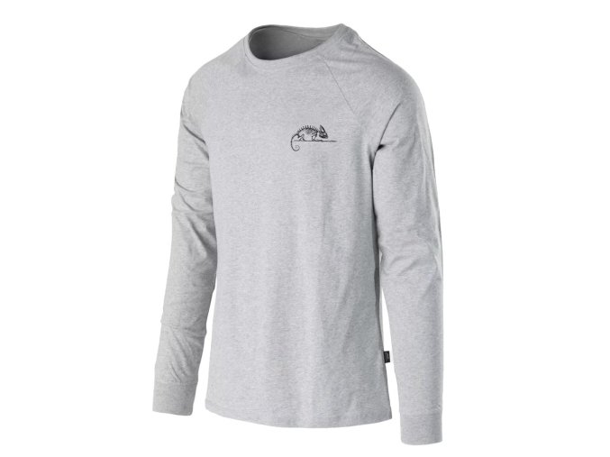 Triko HELIKON-TEX LOGO s dlouhým rukávem ŠEDÁ MELANŽ