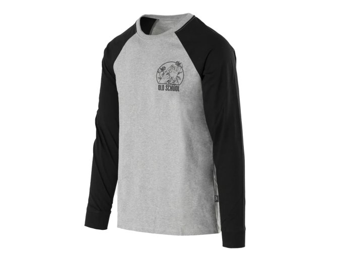 Triko OLD SCHOOL s dlouhým rukávem ŠEDÁ MELANŽ