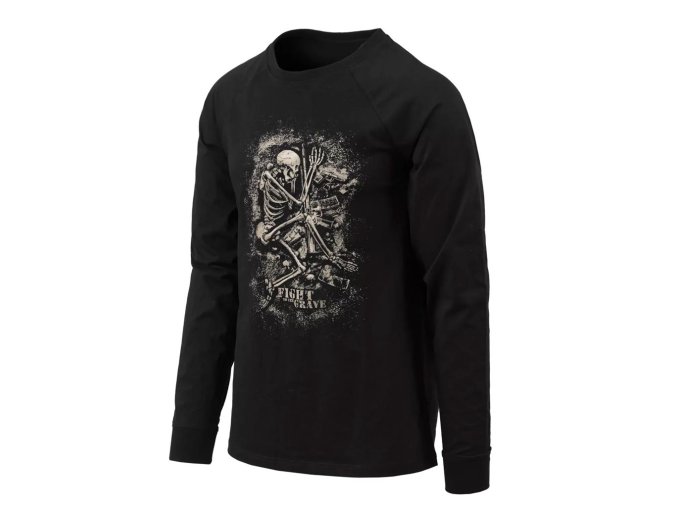 Triko FIGHT TO THE GRAVE s dlouhým rukávem ČERNÉ