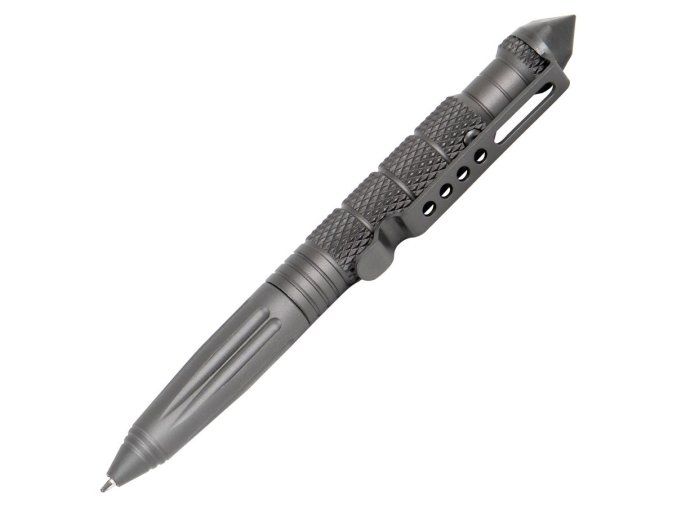 Tužka propisovací/kubotan UZI s rozbíječem skla ŠEDÁ