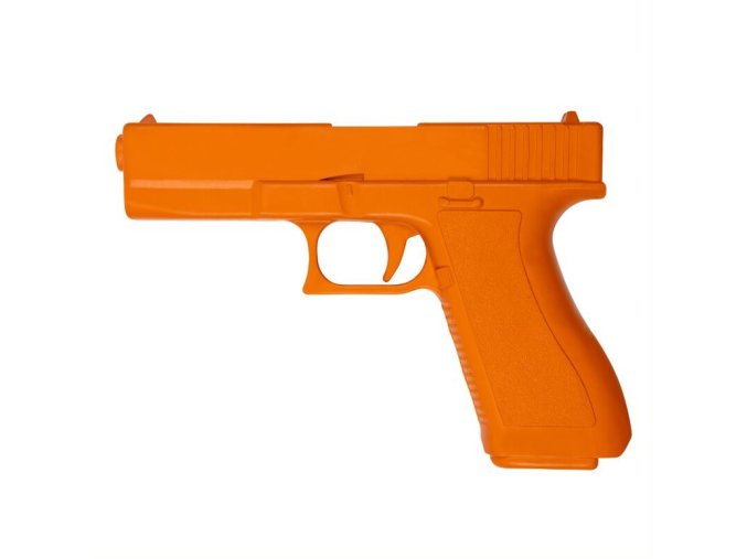 Maketa pistole cvičná GLOCK gumová ORANŽOVÁ