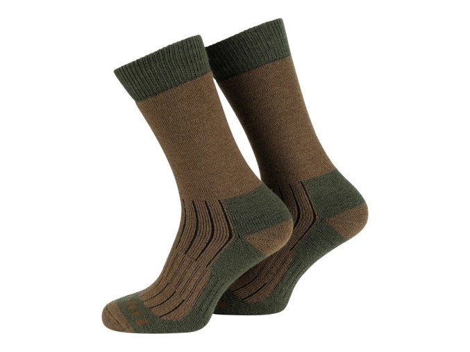 Ponožky outdoor MERINO HNĚDOZELENÉ
