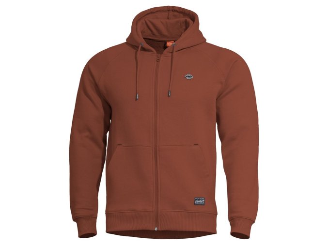 Mikina PHAETON se zipem a kapucí MAROON RED