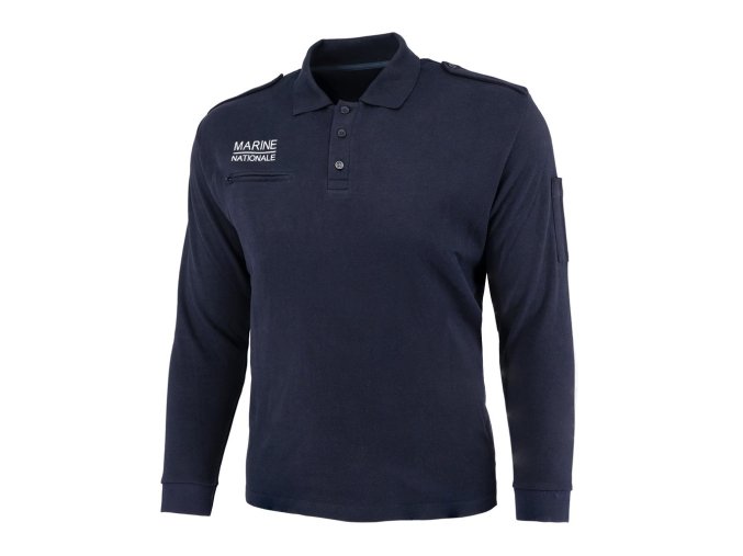 Polokošile dlouhý rukáv MARINE NATIONALE s kapsou MODRÁ