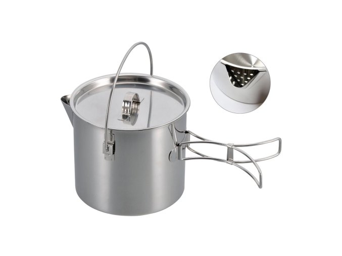 Hrnec se sklopnými uchy 1,4 litru NEREZ