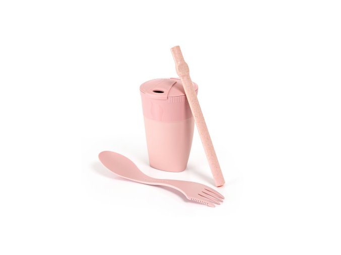 Sada hrnku, brčka a příboru ReKit BIO RŮŽOVÁ