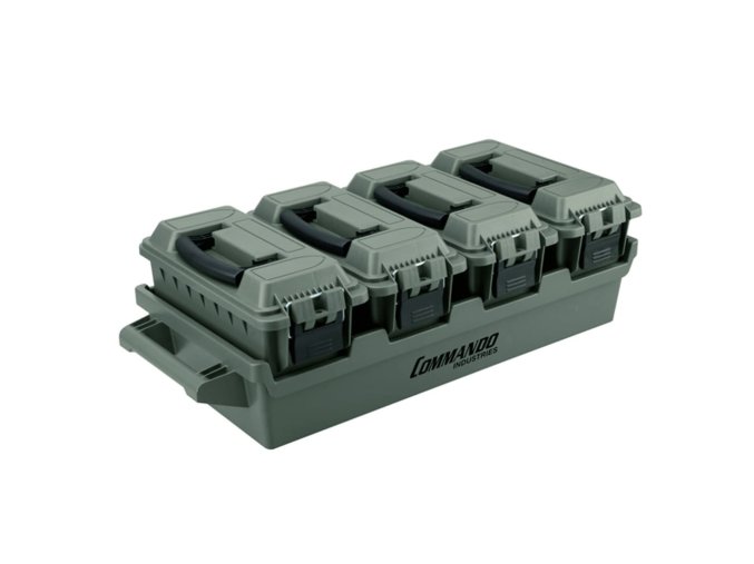 Set 4 ks plastových beden AMMO BOX ZELENÝ