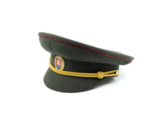 Brigadýrka důstojnická SK zlatý odznak, červená linka ZELENÁ