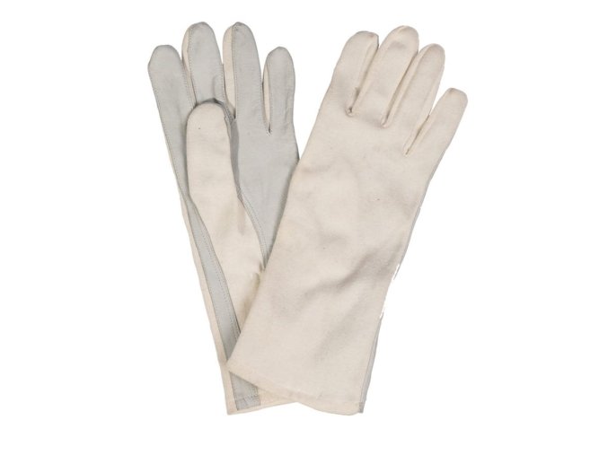 Rukavice pilotní BW aramid/kůže BÍLÉ použité