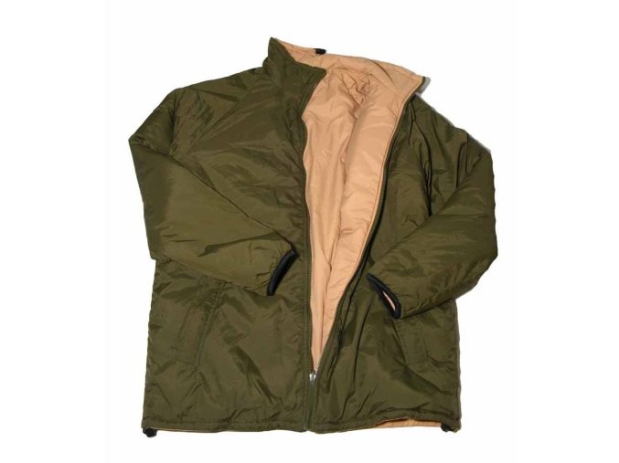 Bunda britská oboustranná THERMAL ZELENÁ/PÍSKOVÁ použitá