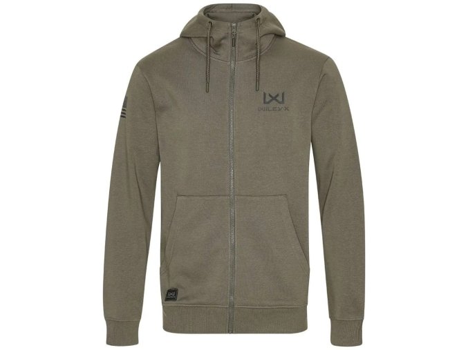 Mikina klokanka na zip WX URBAN zelené logo ZELENÁ