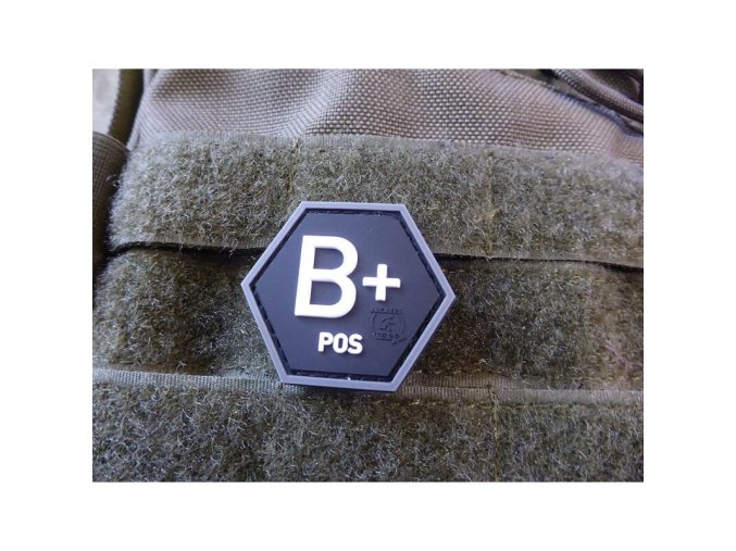 Nášivka hexagon krev B POS plast ČERNÁ SWAT