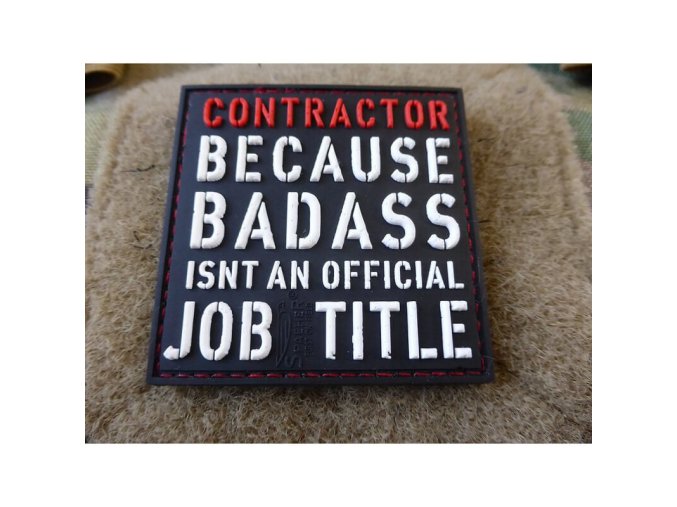 Nášivka CONTRACTOR - BADASS plastová velcro