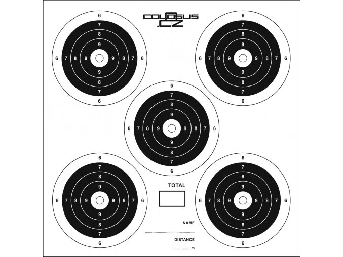 Terče COLOSUS 14x14cm 5-target bal.100ks