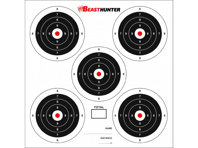 Terče BeastHunter 14x14cm 5-target bal.100ks