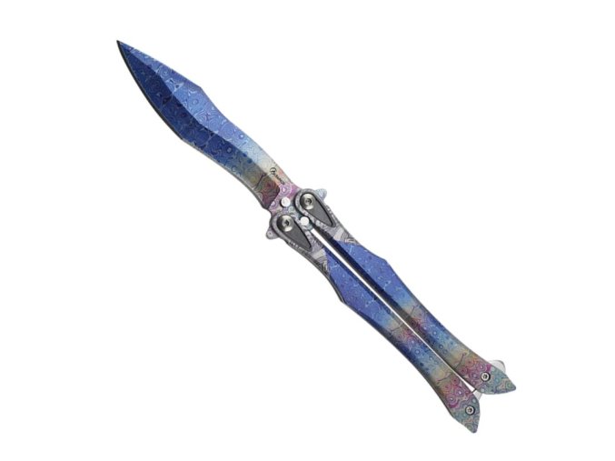 Nůž motýlek blue 3D balisong