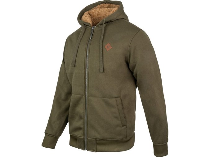 Mikina Yakka s kožíškem na zip s kapucí ZELENÁ