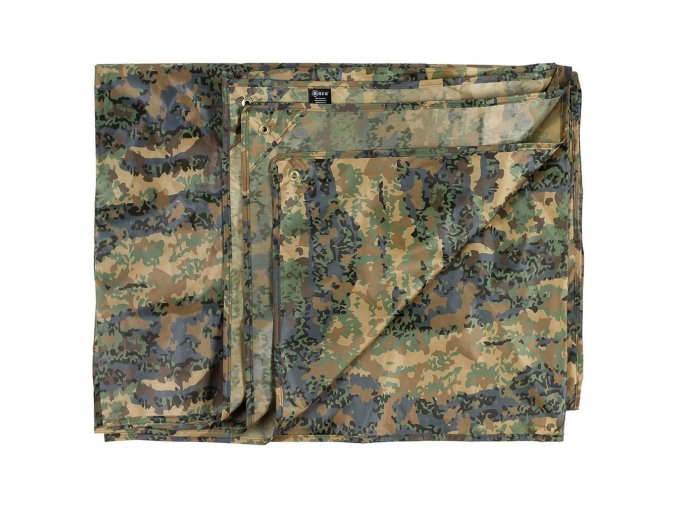 Plachta nepromokavá lehká 3 x 3 m rakouské maskování 03-Tarnanzug