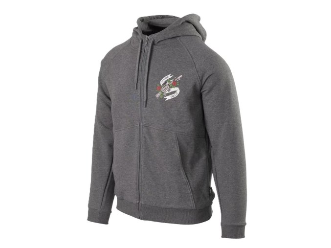 Mikina COME AND TAKE IT se zipem a kapucí ŠEDÁ