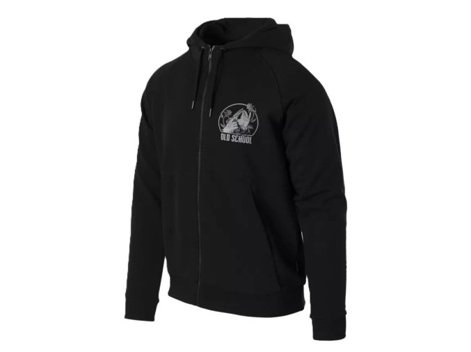 Mikina OLD SCHOOL se zipem a kapucí ČERNÁ