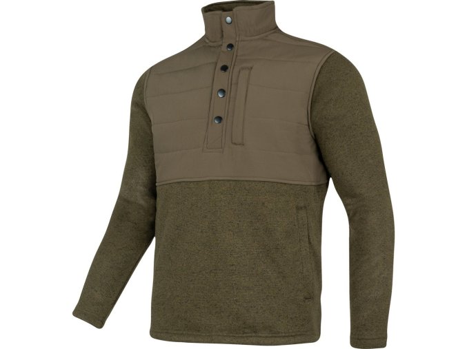 Mikina SNAP NECK fleece ZELENÁ