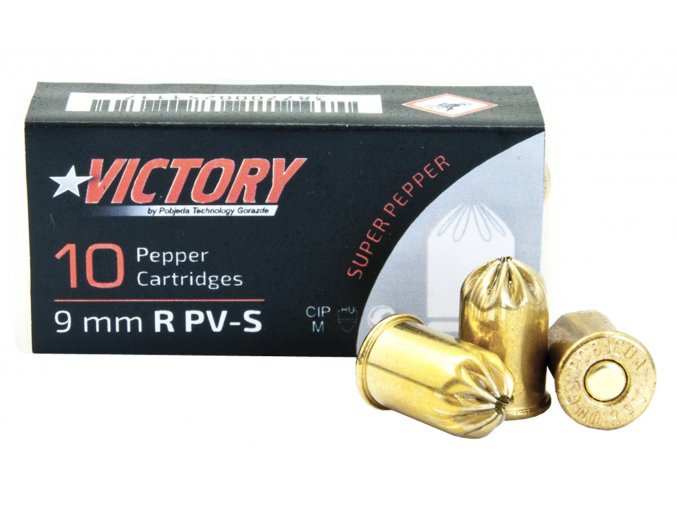 Plynové náboje PV-S 9mm revolver 10ks Supra Pepper Pobjeda Victory