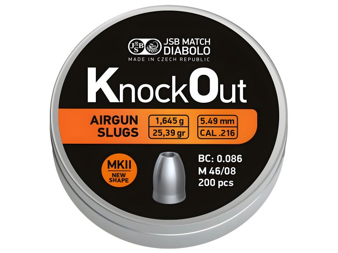 Diabolo JSB KnockOut Slugs .216 MKII 200ks cal.5,49m