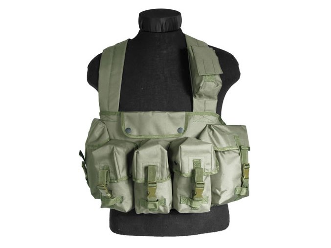 Vesta taktická CHEST RIG 6 kapes ZELENÁ