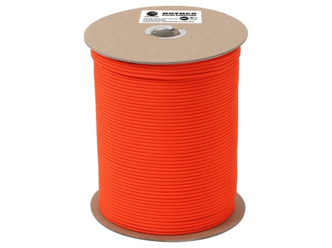 Šňůra PARACORD nylon 550LB na cívce 300m 4mm ORANŽOVÁ