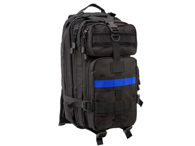 Batoh ASSAULT I TRANSPORT s modrým pruhem ČERNÝ
