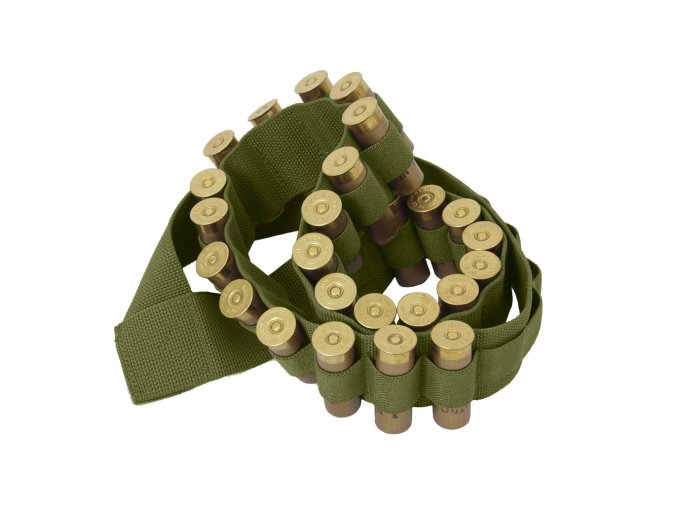 Pás BANDOLIER na náboje do brokovnice ZELENÝ