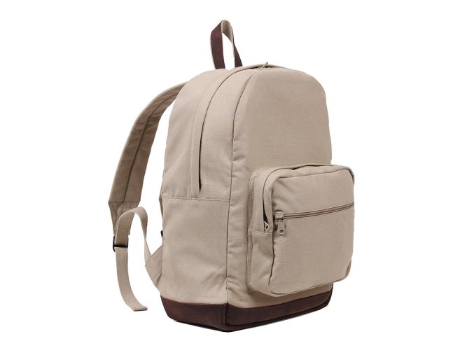 Batoh VINTAGE TEARDROP kožené prvky Khaki
