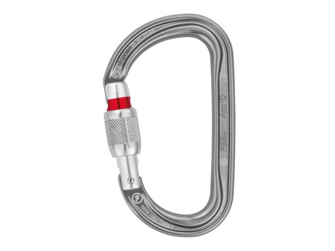 Karabina PETZL Am´D s pojistkou SCREW-LOCK ŠEDÁ