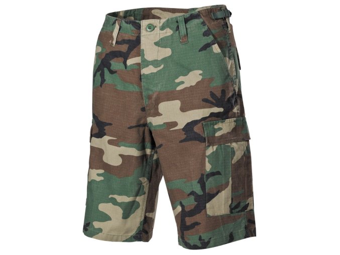 Kraťasy US střih BDU rip-stop seprané WOODLAND (velikost L)