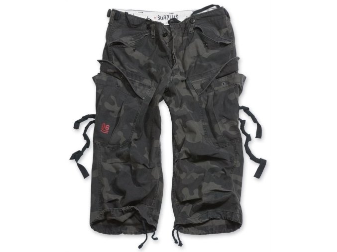 Kraťasy ENGINEER VINTAGE 3/4 BLACK CAMO (velikost S)
