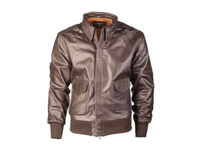 Bunda kožená US A2 s límcem HNĚDÁ (velikost 3XL)