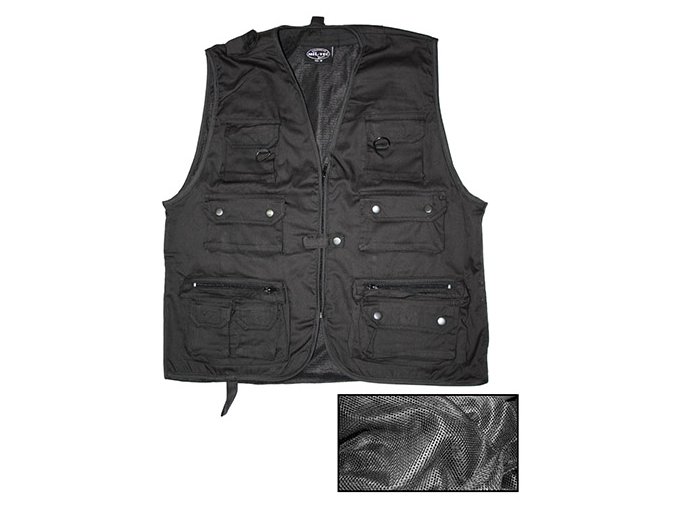 Vesta JAGD se síťkou na lov nebo rybaření ČERNÁ (velikost 3XL)