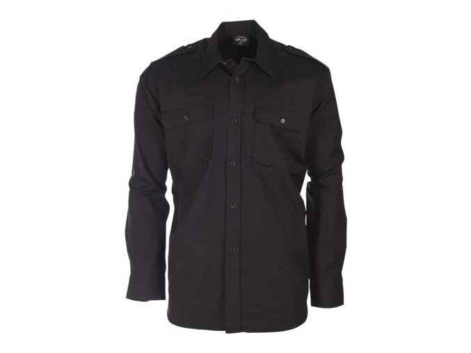 Košile polní na knoflíky rip-stop ČERNÁ (velikost 3XL)